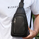 Сумка слінг чоловіча через плече 19х31х7, нагрудна сумочка рюкзак з натуральної шкіри TIDING BAG 32545 чорна
