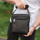 Шкіряна чоловіча сумка-месенджер 21х23х5.5, сумочка крос боді через плече чорна Tiding Bag 56230