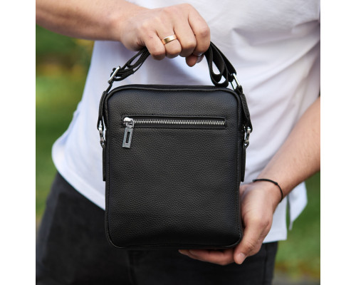 Чоловіча шкіряна сумка-барсетка 19х24х7.5, сумочка планшет через плече Bexhill BX-36256 чорна