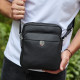 Чоловіча шкіряна сумка-барсетка 24х20х8, компактна сумочка на плече для чоловіка, наплічний месенджер, чорна
