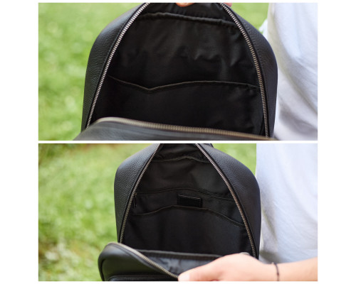 Міський чоловічий рюкзак із натуральної шкіри 40х30х18, наплічник для роботи та подорожей, чорний