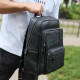 Міський чоловічий рюкзак із натуральної шкіри 40х30х18, наплічник для роботи та подорожей, чорний