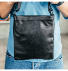 Чоловіча шкіряна сумка через плече No Poket гладка