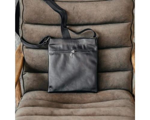 Чоловіча шкіряна сумка через плече No Poket гладка