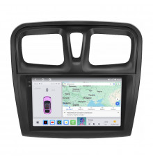 Штатная магнитола Lesko для Dacia Logan II Рестайлинг 2016-2020 экран 9" 4/64 QLED CarPlay 4G Wi-Fi GPS 360 Prime