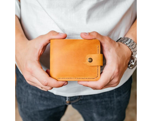 Чоловічий гаманець Біфолд рудий