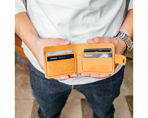 Чоловічий гаманець Біфолд рудий