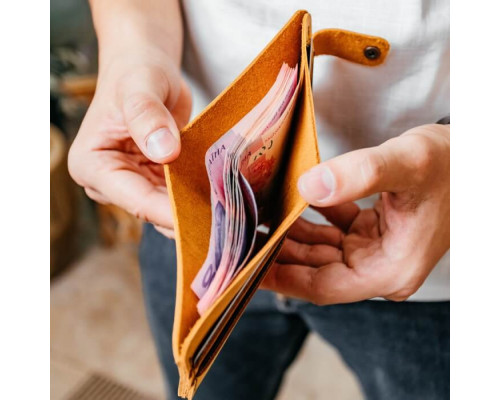 Чоловічий гаманець Біфолд рудий