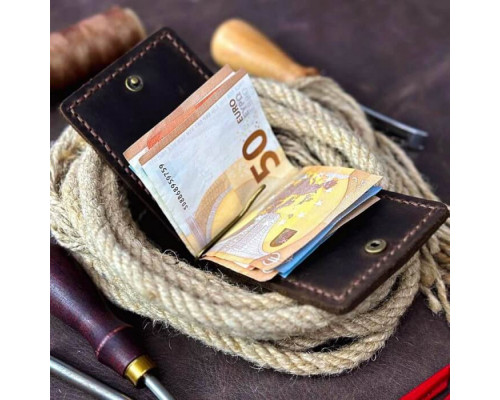 Затискач для грошей коричневий