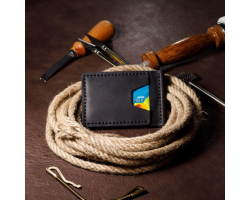 Затискач для грошей чорний Тризуб