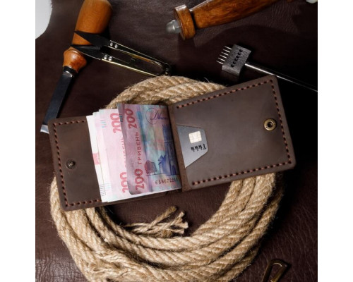 Затискач для грошей коричневий Тризуб