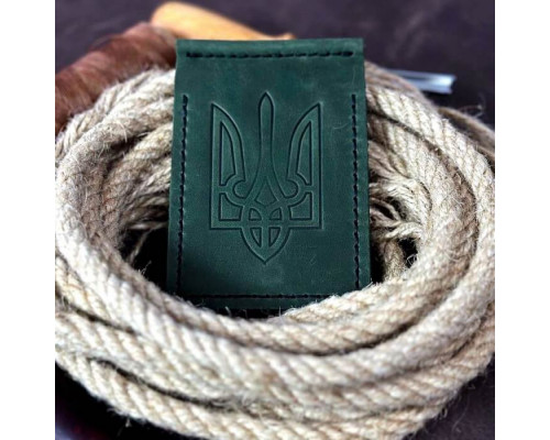 Затискач для грошей зелений Тризуб