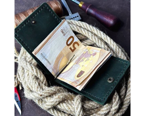 Затискач для грошей зелений Тризуб