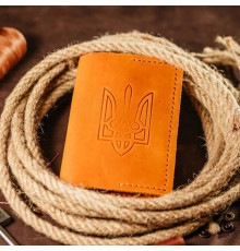 Чоловіча обкладинка на паспорт руда Тризуб