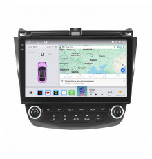 Штатная магнитола Lesko для Honda Accord VII Рестайлинг 2005-2008 экран 10" 4/64 QLED CarPlay 4G Wi-Fi GPS 360 Prime