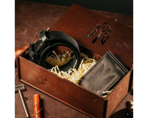 Подарунковий чоловічий набір з ременя Florida та затискача для грошей