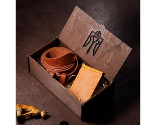 Подарунковий чоловічий набір з ременя Florida та затискача для грошей