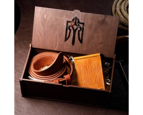 Подарунковий чоловічий набір з ременя Florida та затискача для грошей