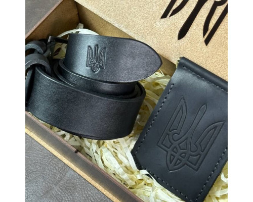 Подарунковий чоловічий набір з ременя Florida та затискача для грошей