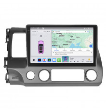 Штатная магнитола Lesko для Honda Civic VIII Рестайлинг 2008-2012 экран 10" 4/64 QLED CarPlay 4G Wi-Fi GPS 360 Prime