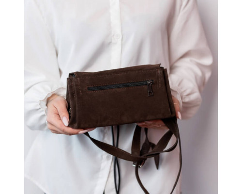 Жіноча сумка замшева Невада коричнева