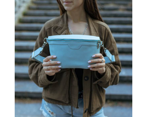 Жіноча сумка на пояс бананка Dallas блакитна