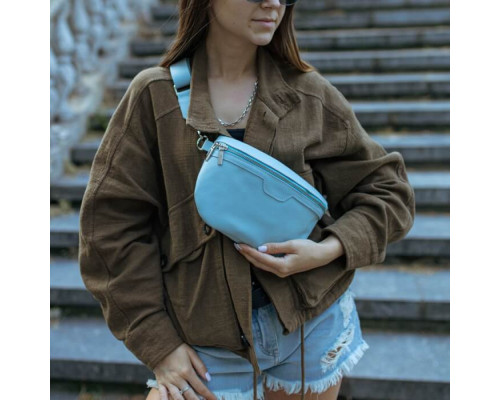 Жіноча сумка на пояс бананка Dallas блакитна