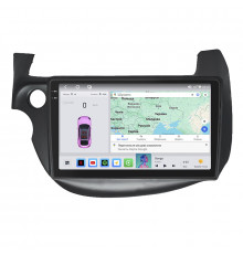 Штатная магнитола Lesko для Honda Jazz II 2008-2010 экран 10" 4/64 QLED CarPlay 4G Wi-Fi GPS 360 Prime