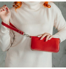 Жіночий клатч червоний гладкий