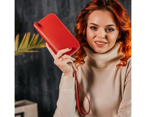 Жіночий клатч червоний гладкий