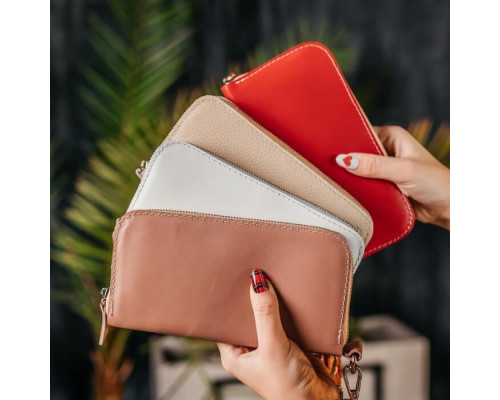 Жіночий клатч червоний гладкий