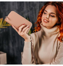 Жіночий клатч рожевий гладкий