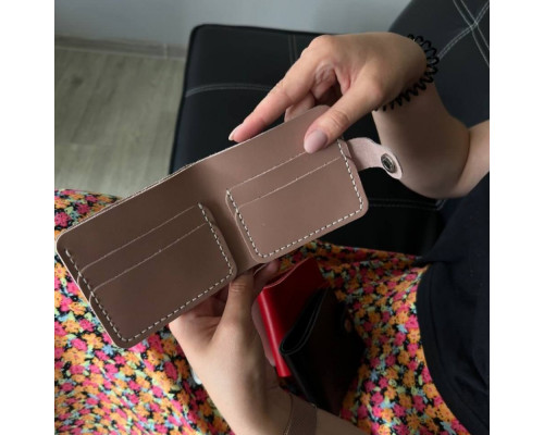 Жіночий рожевий гаманець Біфолд