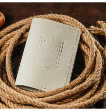 Обкладинка на паспорт жіноча біла Тризуб