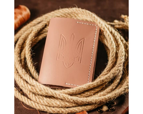 Обкладинка на паспорт жіноча рожева Тризуб