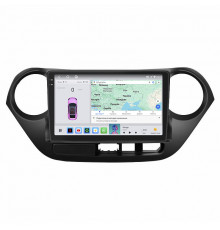 Штатная магнитола Lesko для Hyundai i10 II 2013-2016 экран 9" 4/64 QLED CarPlay 4G Wi-Fi GPS 360 Prime