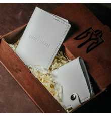 Жіночий подарунковий набір з гаманця Біфолд та обкладинки на паспорт