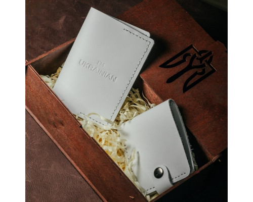 Жіночий подарунковий набір з гаманця Біфолд та обкладинки на паспорт