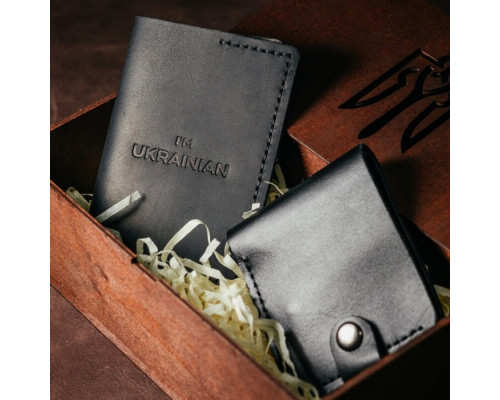 Жіночий подарунковий набір з гаманця Біфолд та обкладинки на паспорт