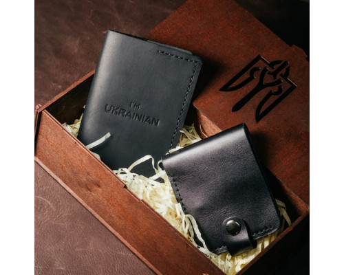 Жіночий подарунковий набір з гаманця Біфолд та обкладинки на паспорт
