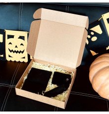 Жіночий набір з гаманця, обкладинки на паспорт та ключниці в чорному кольорі