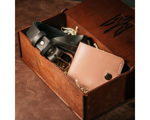 Жіночий подарунковий набір з ременя Dakota та гаманця Біфолд