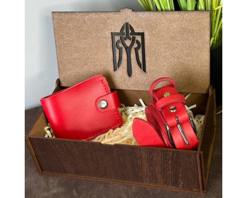 Жіночий подарунковий набір з ременя Dakota та гаманця Біфолд