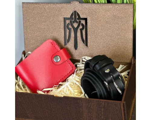 Жіночий подарунковий набір з ременя Dakota та гаманця Біфолд