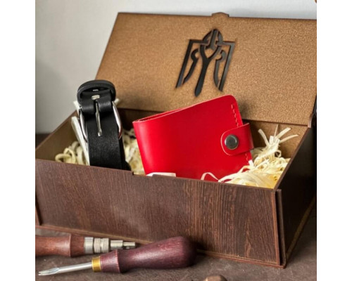 Жіночий подарунковий набір з ременя Dakota та гаманця Біфолд