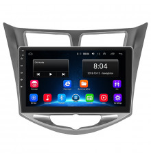 Штатная магнитола Lesko для Hyundai Solaris I Рестайлинг 2014-2017 экран 10" 2/32Gb Wi-Fi GPS Base