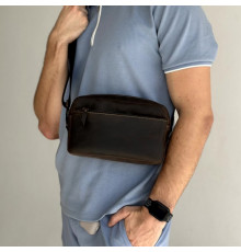 Чоловіча шкіряна сумка через плече New York коричнева