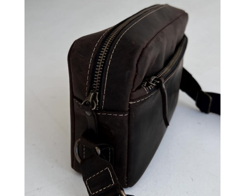 Чоловіча шкіряна сумка через плече New York коричнева