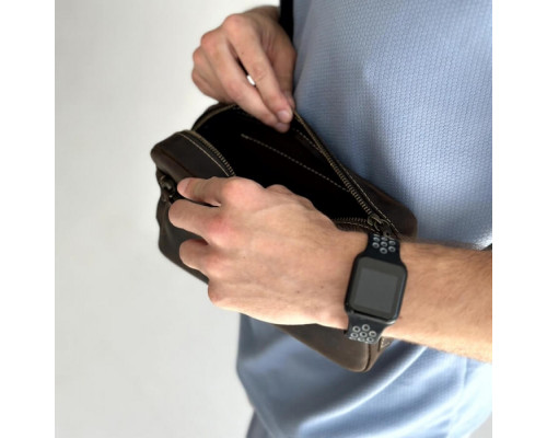 Чоловіча шкіряна сумка через плече New York коричнева