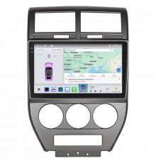 Штатная магнитола Lesko для Jeep Compass I 2006-2010 экран 10" 4/64 QLED CarPlay 4G Wi-Fi GPS 360 Prime